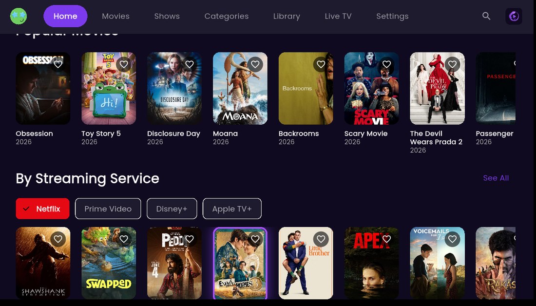 Salamander Pro home screen on Android TV