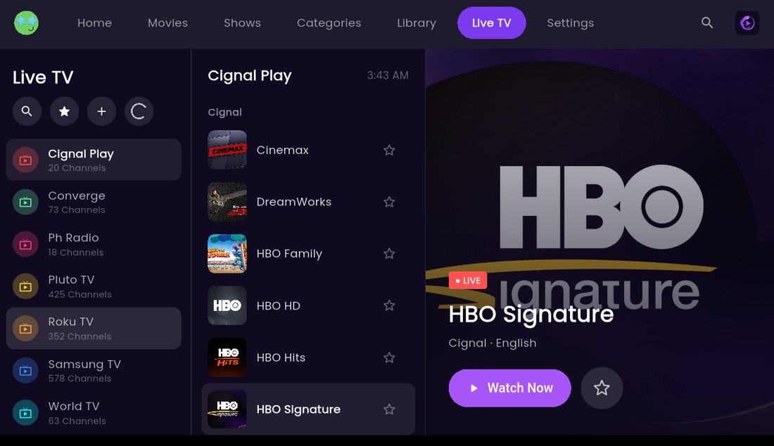 Salamander Pro Live TV Hub on Android TV